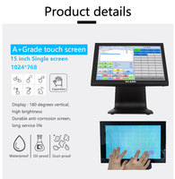 Sistema de Punto de Venta con Pantalla Táctil de 15 Pulgadas, Software de Punto de Venta, Máquina de Facturación Todo en Uno para Supermercado