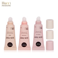 Tube cosmétique souple rose personnalisé D19 10ml-25ml pour emballage de gel à lèvres, huile, gloss, avec applicateur en silicone