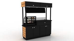 Einzelhandel Coffee Standing Shop Coffee Bar Wagen <span class=keywords><strong>Custom</strong></span> Coffee Counter Stand - Product Image 2