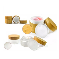 Pot en verre rond sur mesure 1/2oz 2oz 4oz 6oz 8oz 12oz 16oz, pot cosmétique en verre à parois droites avec couvercle