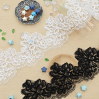 Nouvelles garnitures en dentelle guipure en laine douce et moelleuse, blanches et noires, pour vêtements et accessoires de chemises pour hommes et femmes