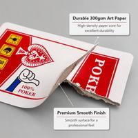 Jeu de cartes de poker personnalisable KJ, écologique, coins arrondis, verni, 54 cartes |   Boîte en papier portable durable pour usage familial et promotionnel