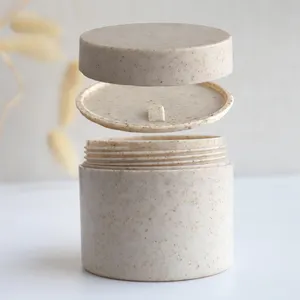 Pot biodégradable de crème de conteneur d'emballage cosmétique de pot recyclable écologique de paille de blé