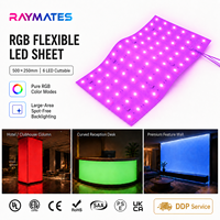 Feuille lumineuse LED RGB 3-en-1 ultra-mince, personnalisable, grande, flexible, découpable, DC24V, en cuivre, haute luminosité, garantie 5 ans, pour publicité