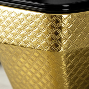 <span class=keywords><strong>WC</strong></span> mural de luxe en céramique carrée, d'inspiration rétro, or et <span class=keywords><strong>noir</strong></span>, pour hôtels de charme - Product Image 4