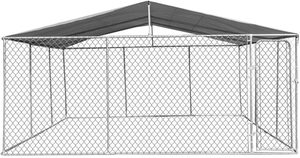 Grand chenil extérieur pour chien avec couverture de toit imperméable, enclos pour chien robuste avec treillis métallique amélioré et serrures de porte - Product Image 6