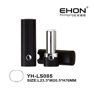 Contenants de rouge à lèvres ovales noirs et blancs avec décorations bouton, en forme de cercle, vente en gros avec logo, emballage cosmétique en ABS - Product Image 2