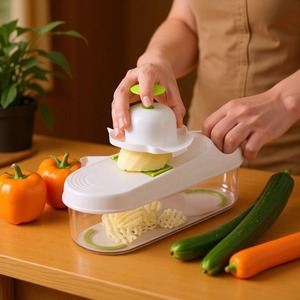 All In One <b>Vegetable</b> Shredder <b>Slicer</b> With Protective Hand Guard And Storage Box For Daily Home Cooking Prep - Product Image 3