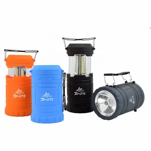 LED Pop Up Camping Lanterns Dual Lantern and Flashlight 3AA Dry Battery Outdoor lamp COB LED Light