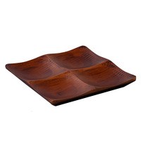 Plateaux en bois de bambou créatifs, plateaux de service à compartiments pour fruits secs, plateau de salon, plateau à thé, plateau de rangement pour fruits, graines de melon, dim sum