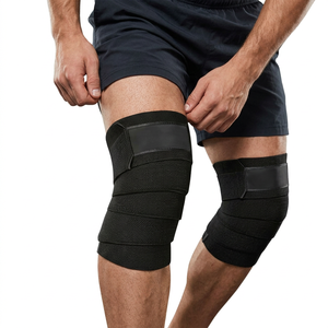 Bandes de genou unisexes réglables, respirantes, élastiques, antidérapantes et douces pour la musculation, le powerlifting et les sports, personnalisables - Product Image 1
