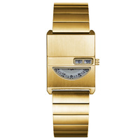 Montre unisexe Pintime Vintage Rétro Unique Y2K, bracelet carré en acier inoxydable, étanche, à quartz