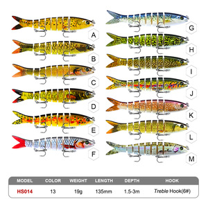 Byloo Artificiel Swimbait 19g Flottant Big 5 Multi Jointed Swim Bait Making Leurres en plastique dur <span class=keywords><strong>Leurre</strong></span> de pêche en vente - Product Image 3