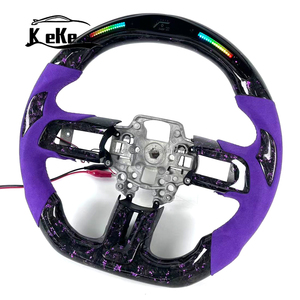 <span class=keywords><strong>Volant</strong></span> de course personnalisé en fibre de carbone <span class=keywords><strong>pour</strong></span> Ford Mustang 2015-2023, suède violet, éclairage LED RGB, <span class=keywords><strong>volant</strong></span> sport - Product Image 3
