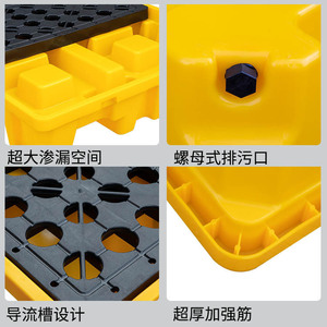 Leak Proof Plastic Tray Rectangle Stackable Chemical Spill Containment Storage Trays 12 Compartments Above - Product Image 3
