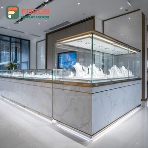 Modern Jewelry Retail Display System Wood <b>Frame</b> Brand Store Showcase Cabinet - Product Image 5