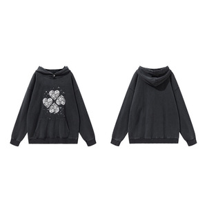 400Gsm Streetwear Sweatshirt Stone Wash Sérigraphie Patchwork Imprimé Baggy Homme Sweat à capuche pour hommes - Product Image 1