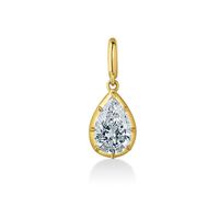 Pendentif en acier inoxydable plaqué or 18 carats avec zircone cubique sertie griffe, éléments géométriques elliptiques carrés en forme de goutte d'eau perméables à l'eau