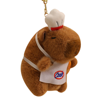 Porte-clés en peluche Capybara, petits pendentifs en peluche Capybara chef avec mini hamburgers, frites et tortues, prêts à être expédiés, cadeaux amusants et abordables
