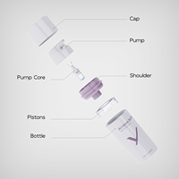 Flacon pompe sans air en PP pour cosmétiques, lotion, crème, soin de la peau, shampoing, cylindre, couleur personnalisée, 50/100/150/200 ml