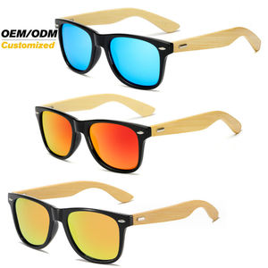 نظارات شمسية رخيصة الثمن بسعر رخيص-UV400 للرجال والنساء من مادة خشبية معاد تدويرها نظارات شمسية من معابد الخيزران - Product Image 1