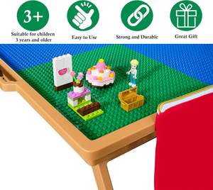Large Foldable Building <strong>Block</strong> <strong>Table</strong> for Kids Durable Wood, Includes Storage, Portable Play Desk - Product Image 5