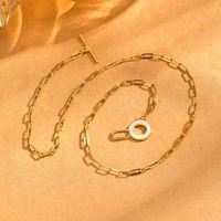 Moda impermeable mujer joyería 18K Real Pvd plateado Acero inoxidable chapado en oro Color goteo pegamento serie Ot-hebilla collar