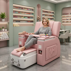 Hot Sale Led Light Pink Salon <b>Reclining</b> Manicure Chair Luxury Foot Pedicure Spa Chair With Massage - Product Image 1