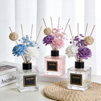 Lot de diffuseurs d'ambiance en roseaux naturels avec fleurs séchées, parfum d'intérieur, emballage personnalisé OEM pour collection de magasins de détail