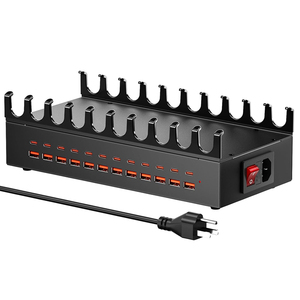 <span class=keywords><strong>Cargador</strong></span> <span class=keywords><strong>de</strong></span> Teléfono Móvil y Tableta, 24 Puertos, <span class=keywords><strong>Cargador</strong></span> Rápido <span class=keywords><strong>de</strong></span> Escritorio con 12 Puertos <span class=keywords><strong>USB</strong></span> <span class=keywords><strong>C</strong></span> y 12 Puertos <span class=keywords><strong>USB</strong></span> A para Uso Escolar - Product Image 2