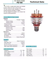 Tube oscillateur FU-5S, tube d'amplificateur de puissance à vide HF FU-5S, lampe à électrons FU-5S