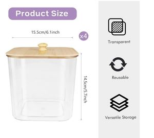 Custom 4 Pack grande contenitore per detersivo in polvere con coperchio ed etichette in bambù contenitore per baccelli - Product Image 2