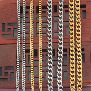 Collar Cubano de Acero Inoxidable de 3mm con 4 Lados Pulidos, Cadena Cubana de 5mm con Cierre de Langosta, Collar Lijing de Moda Tanjing - Product Image 3