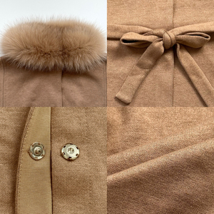 Manteau de luxe pour femmes de quatre couleurs d'automne et d'hiver nouveau manteau de fourrure de renard en laine mélangée Vente en gros - Product Image 4