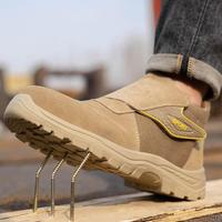 Chaussures de sécurité légères à embout d'acier pour les travailleurs, chaussures de travail en cuir avec embout d'acier pour hommes