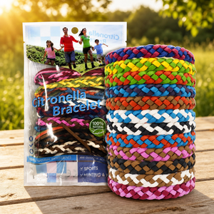 Bracelet Répulsif Naturel à la Citronnelle <span class=keywords><strong>Anti</strong></span>-Moustiques 240H Sans DEET, Bracelet Tressé <span class=keywords><strong>Anti</strong></span>-Moustiques pour le Camping et la Randonnée, Lot de 10 - Product Image 1