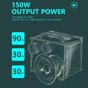 Xdobo sấm sét 1978 ngoài trời sừng 150W có thể sạc lại cột hệ thống DJ màu xanh răng di động không dây BT karaoke bên Hộp loa - Product Image 4