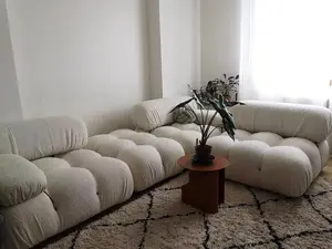 Высококачественный секционный диван на 3 места, Набор тканевых диванов с букле для гостиной, Марио Беллини