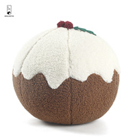 Boule de décoration de crème glacée de Noël 27cm brun et blanc en peluche doux moelleux Festival cadeau coussin oreiller