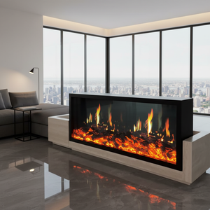 Cheminée électrique LCD de 71 pouces - Effets de flamme réalistes, télécommande, chauffage réglable, <span class=keywords><strong>insert</strong></span> encastré, certifié CE - Product Image 3