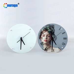 30*30cm grande ronde <span class=keywords><strong>en</strong></span> <span class=keywords><strong>verre</strong></span> de sublimation horloges <span class=keywords><strong>cadre</strong></span> photo blanc BL-15 - Product Image 2