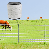 Clôture électrique de ferme haute tension pour bétail, chevaux et moutons, polycorde de 6 mm de diamètre, rouleau de 200 m, écologique