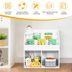 OEM Tùy Chỉnh Trẻ Em Trắng Kệ Sách Đồ Chơi Lưu Trữ Tủ Tổ Chức Lớn Cubes Tủ Sách Hiển Thị Sling Giá Cho Vườn Ươm Phòng Ngủ - Product Image 5