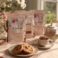 Sachet personnalisé thermoscellable pour biscuits, pochette verticale refermable en aluminium de qualité alimentaire