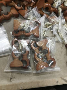 Ensemble de tringles à rideaux doubles en bois de 35 mm avec embouts, supports et anneaux personnalisés, tringle à rideaux <span class=keywords><strong>double</strong></span> de 28 mm - Product Image 4