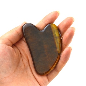 Raschietto per Massaggio Gua <span class=keywords><strong>Sha</strong></span> a Forma di Cuore in Pietra Naturale Occhio di Tigre, Massaggiatore Facciale, Tavoletta per Agopuntura Guasha - Product Image 3