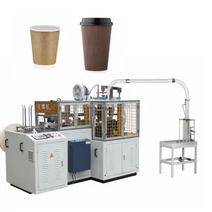 Machine à fabriquer des gobelets en papier à double paroi ZKT-09H de 6 à 22 oz, café ondulé sur mesure, produits entièrement automatiques