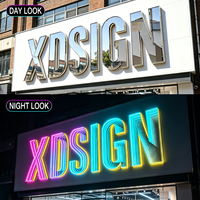 Lettres en relief LED personnalisées résistantes aux intempéries Infinity Abyss en acrylique semi-transparent IPX7 pour la publicité extérieure, les magasins de voitures et les entreprises