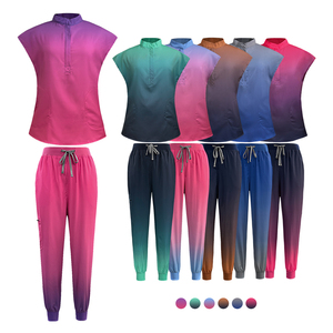 Ensemble de Blouse et Pantalon Médical pour Femme, Design Élégant et Personnalisé, Couleurs Dégradées, Vente en Gros - Product Image 2