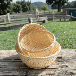 Paniers tissés en bambou de style moderne fait à la main-paniers de rangement de cadeaux d'affichage créatif pour le thé collations fruits secs pâtisseries nourriture - Product Image 5